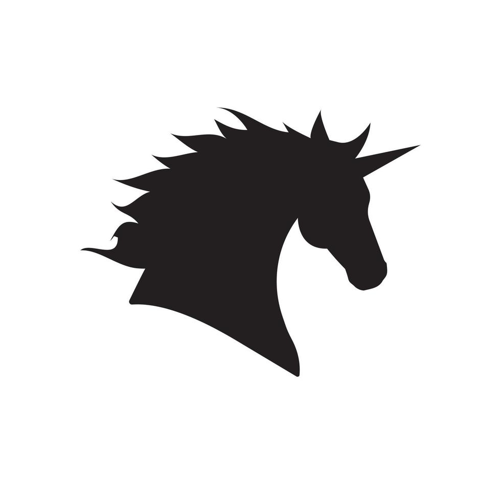 Vector unicorn head silhouette