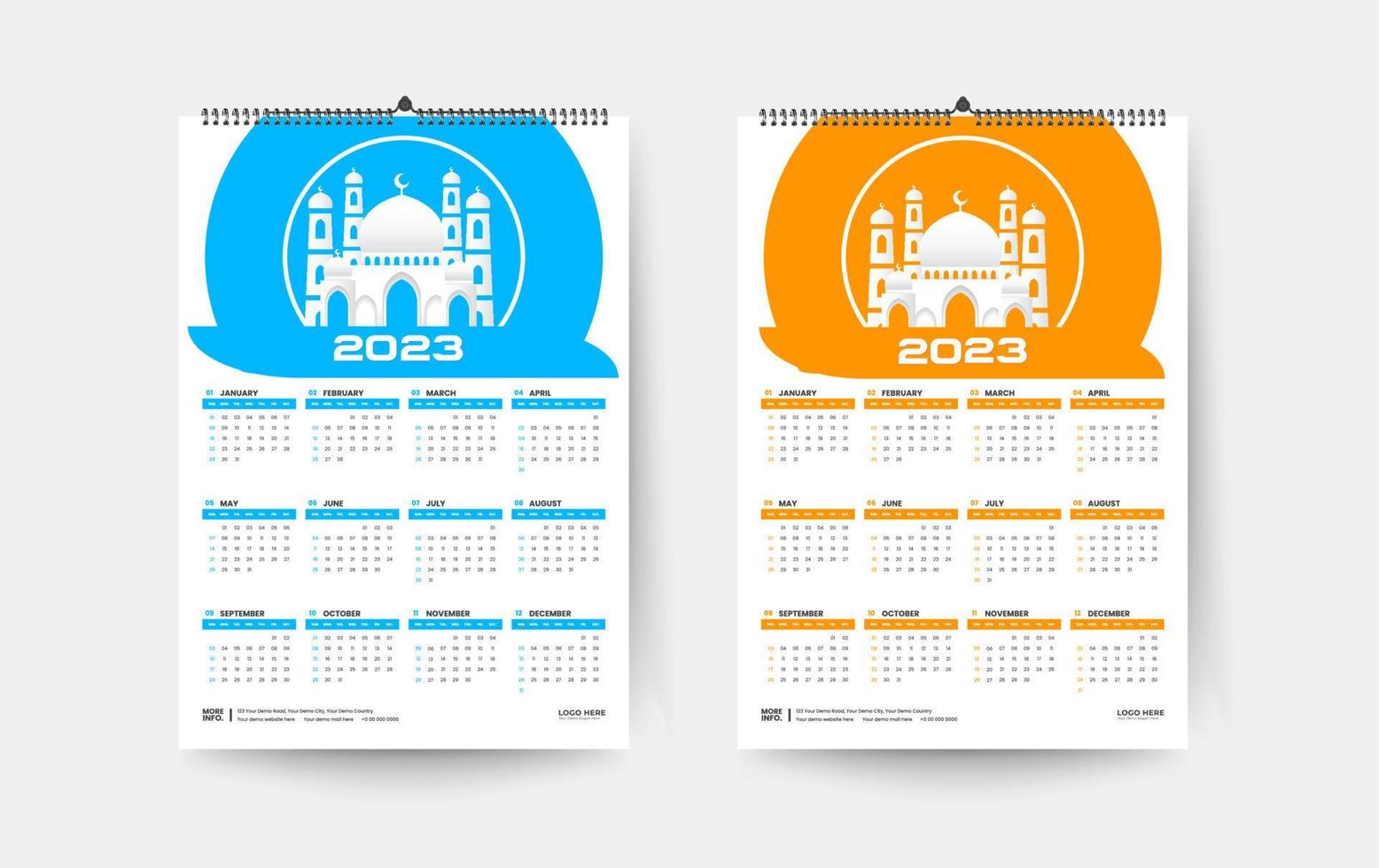 diseño de plantilla de calendario simple de año nuevo 2023 vector