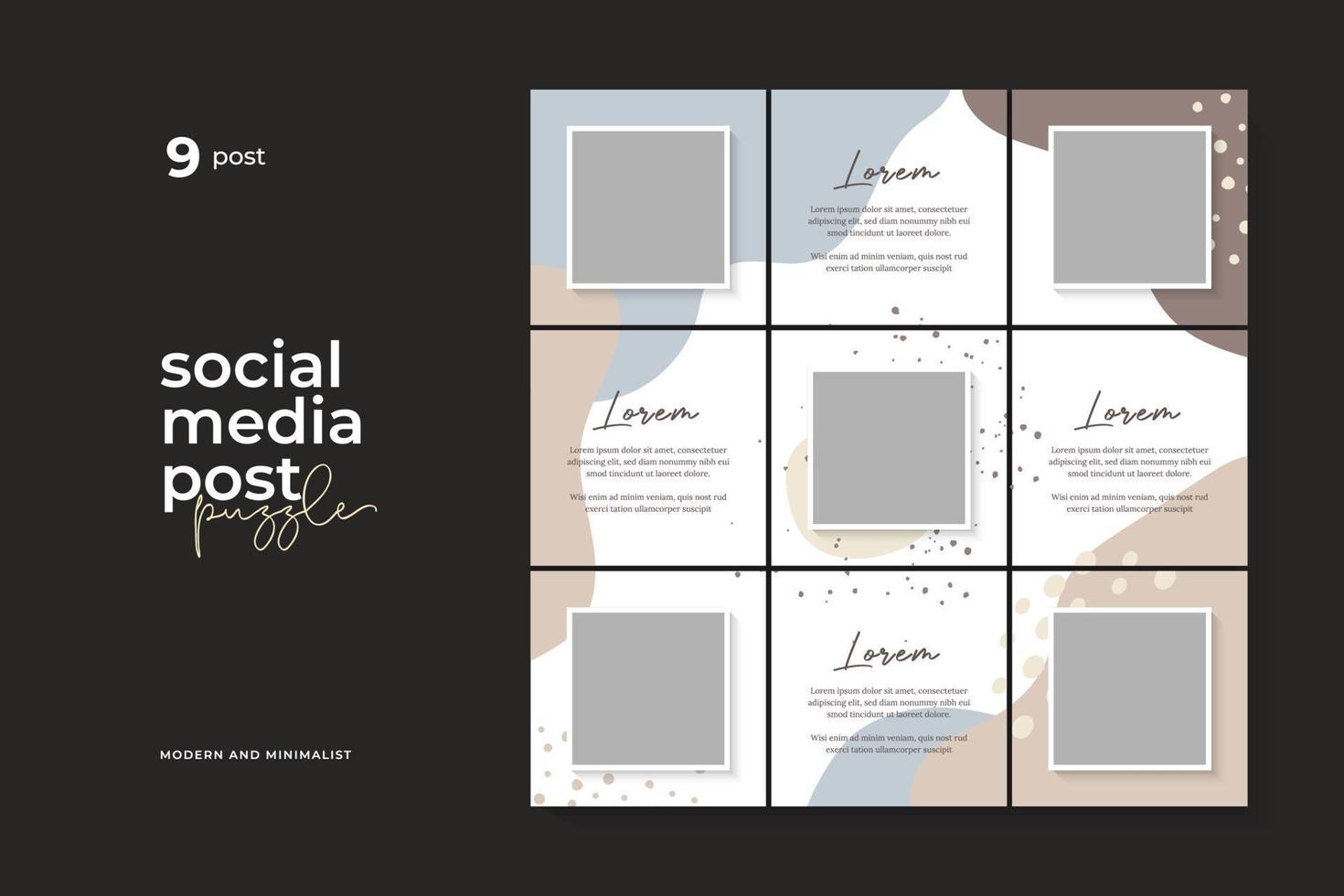 Social media post puzzle template, Background, Pastel, Fashion, Abstract vector