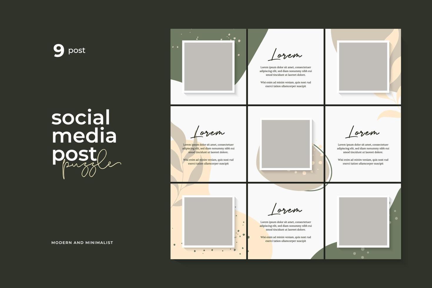 Social media post puzzle template, Background, Pastel, Fashion, Abstract vector