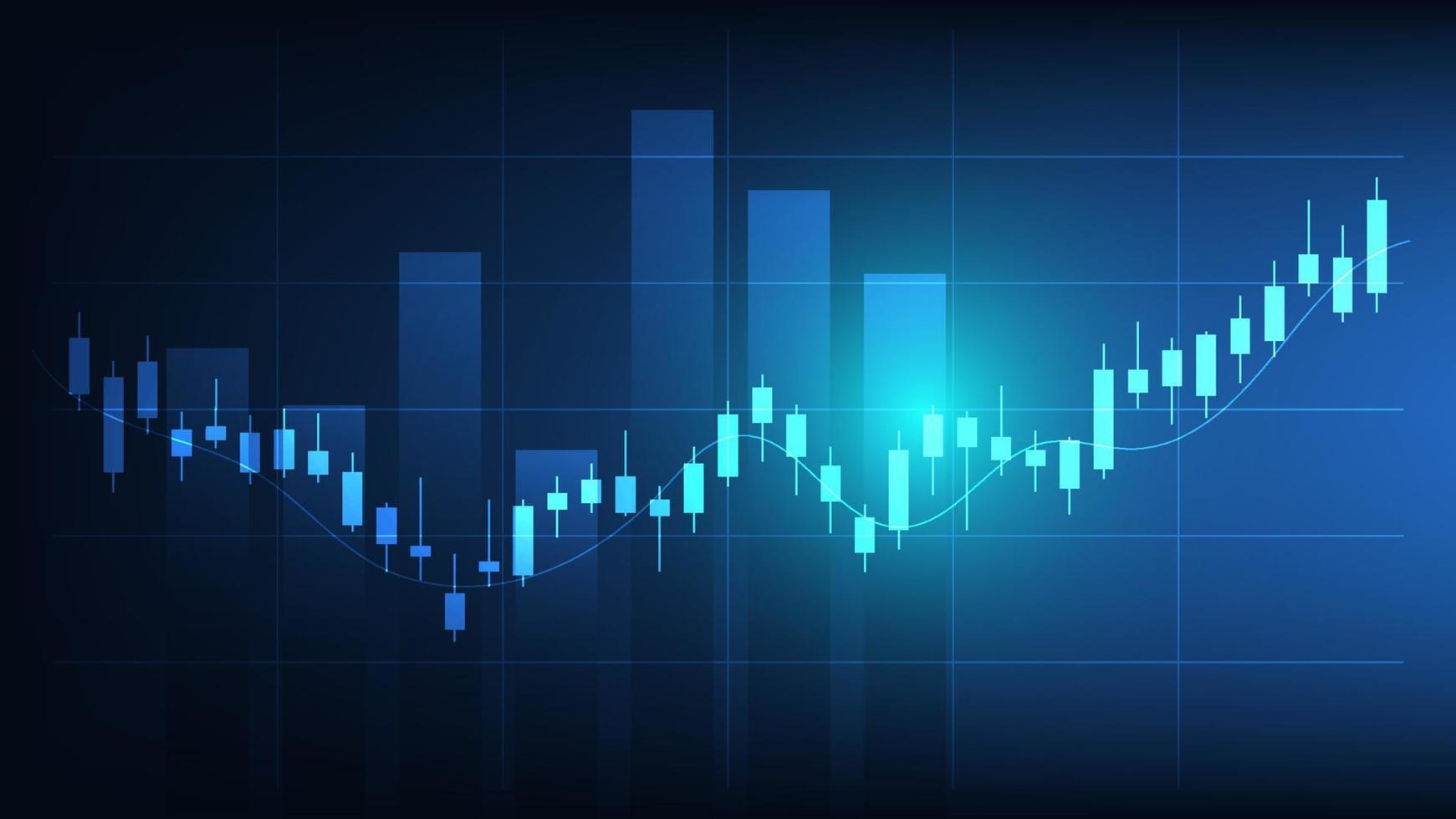 Economy situation concept. financial business statistics with candlestick chart show stock market vector