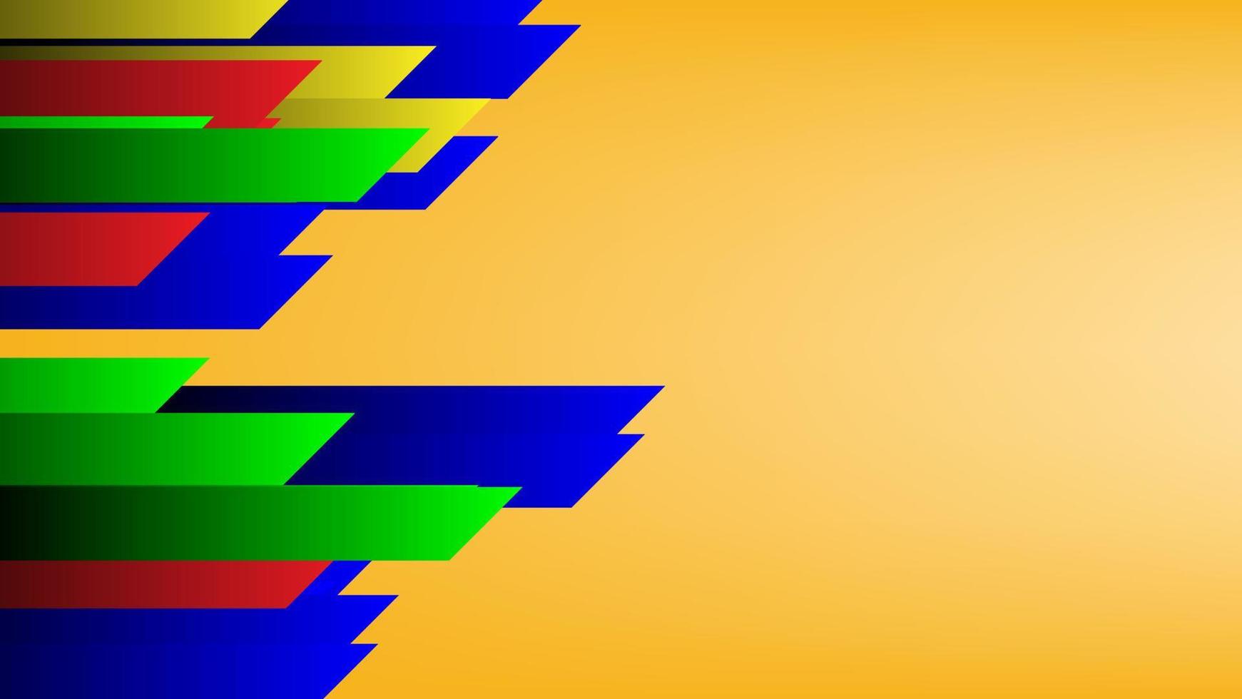 rayas de colores abstractos con iluminación sobre fondo amarillo para un diseño gráfico moderno vector