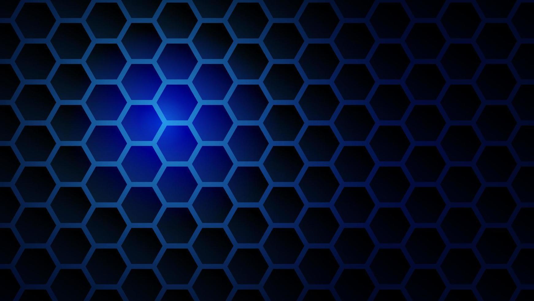 abstract futuristic technology background concept. hexagon pattern with blue lighting vector