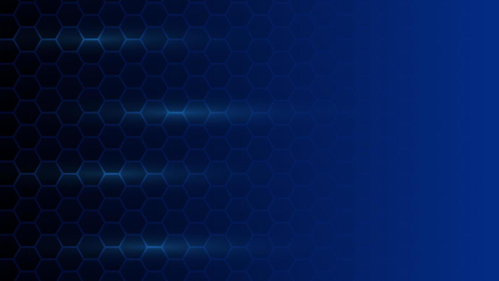 abstract futuristic technology background concept. hexagon pattern with blue lighting and copy space for graphic design element vector