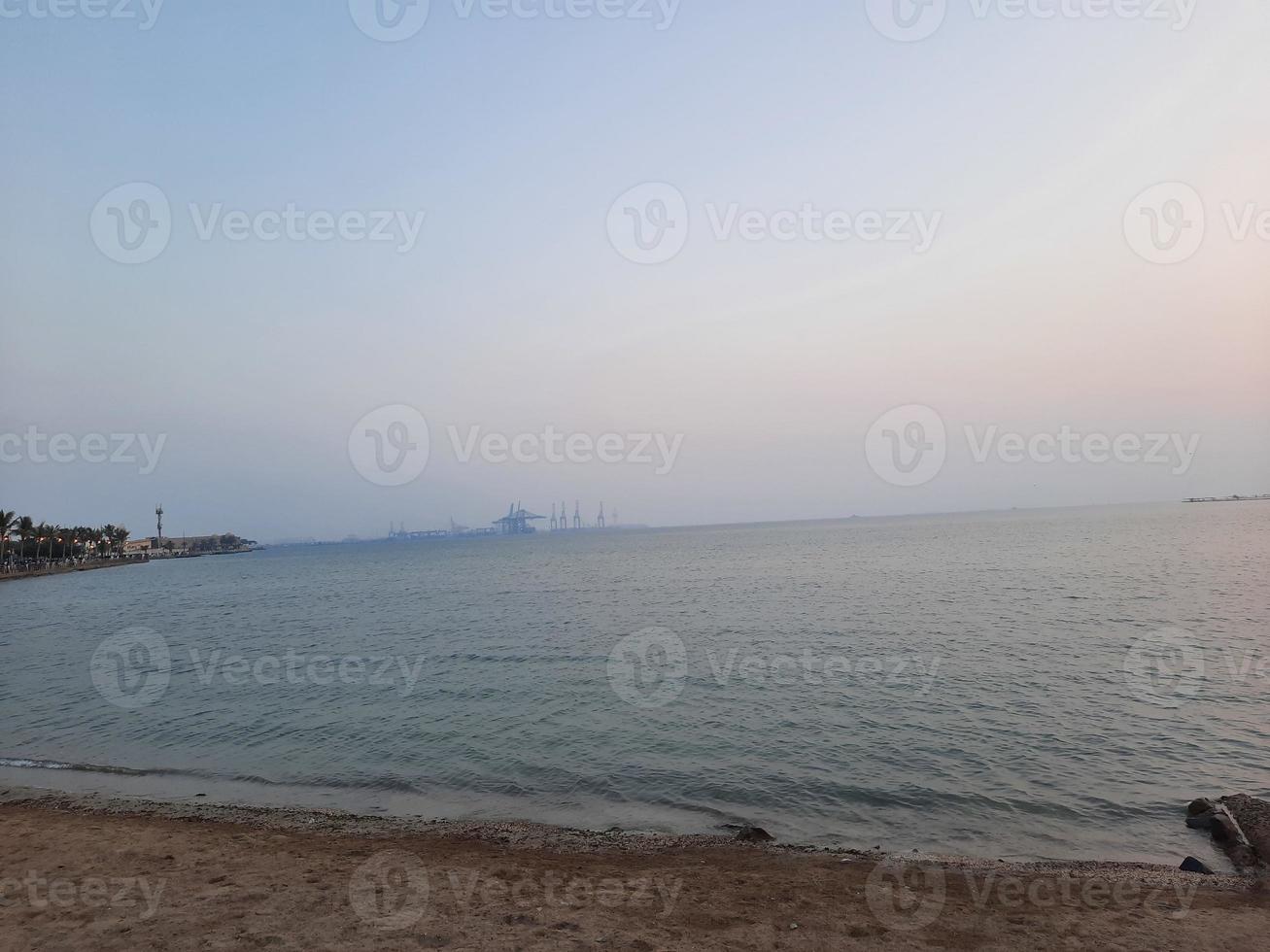 A beautiful evening and amazing sunset on Jeddah Corniche. photo