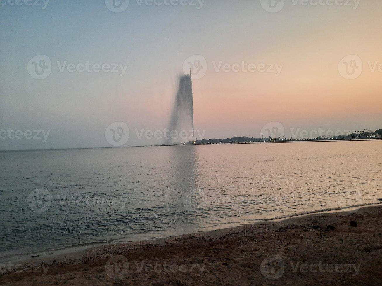 A beautiful evening and amazing sunset on Jeddah Corniche. photo