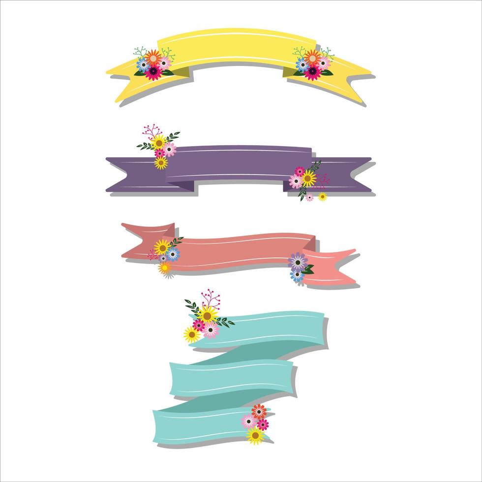 Set of Colorful Ribbon Banner vector