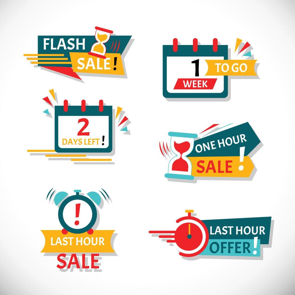 Flash Sale Banner Count Down Notication Collection vector