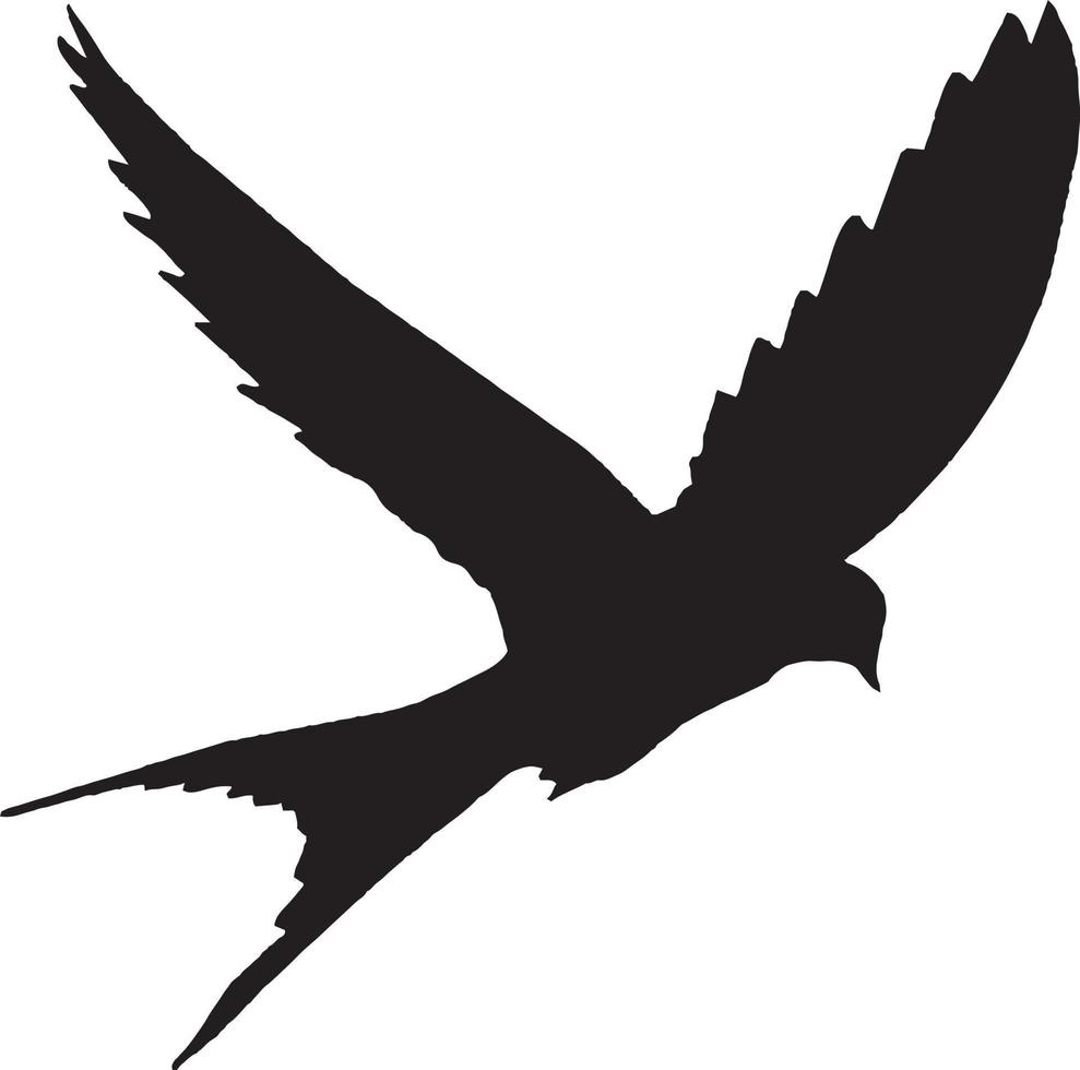 Flying silhoute bird black vector