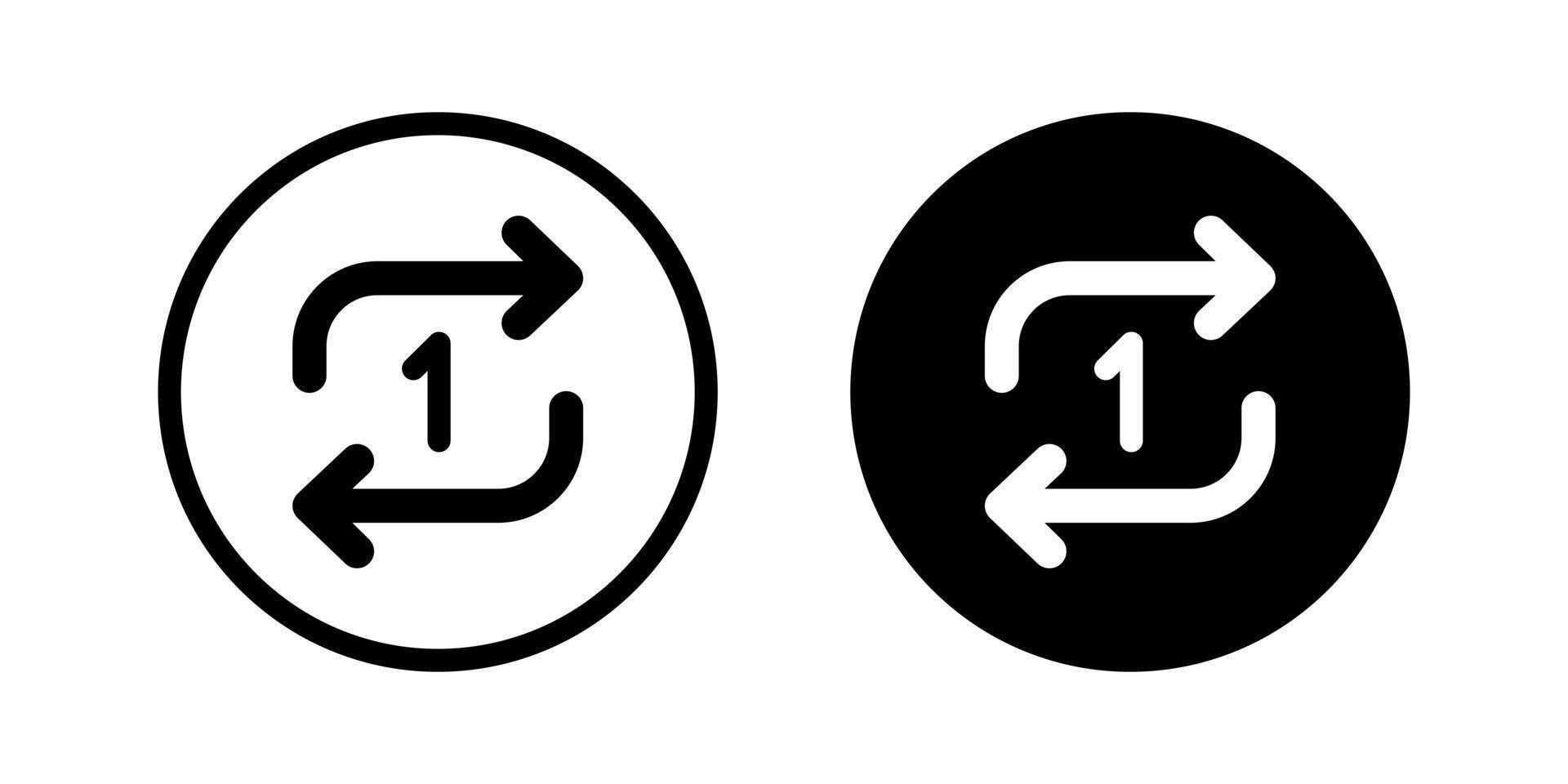 Music repeat icon vector isolated on circle background