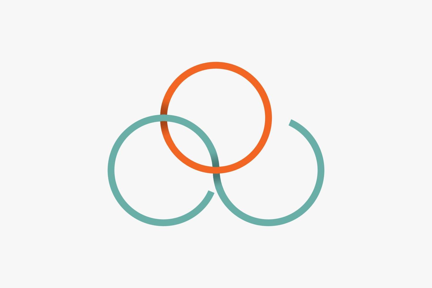 Connected Circular Line Abstract Logo vector