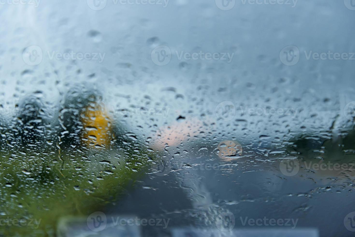 Rain Drops On Car Windshield. photo