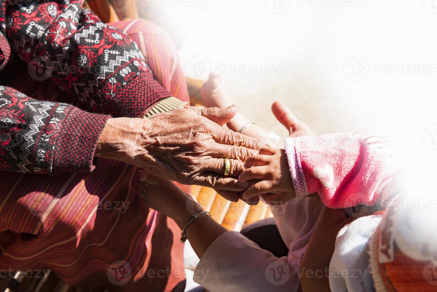 A grown-up daughter comforted her during a difficult life. give support share the pain of divorce Show empathy and care. photo