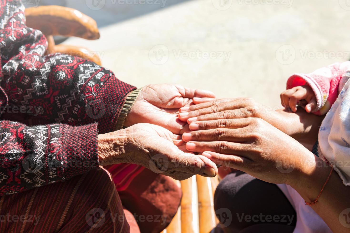 A grown-up daughter comforted her during a difficult life. give support share the pain of divorce Show empathy and care. photo