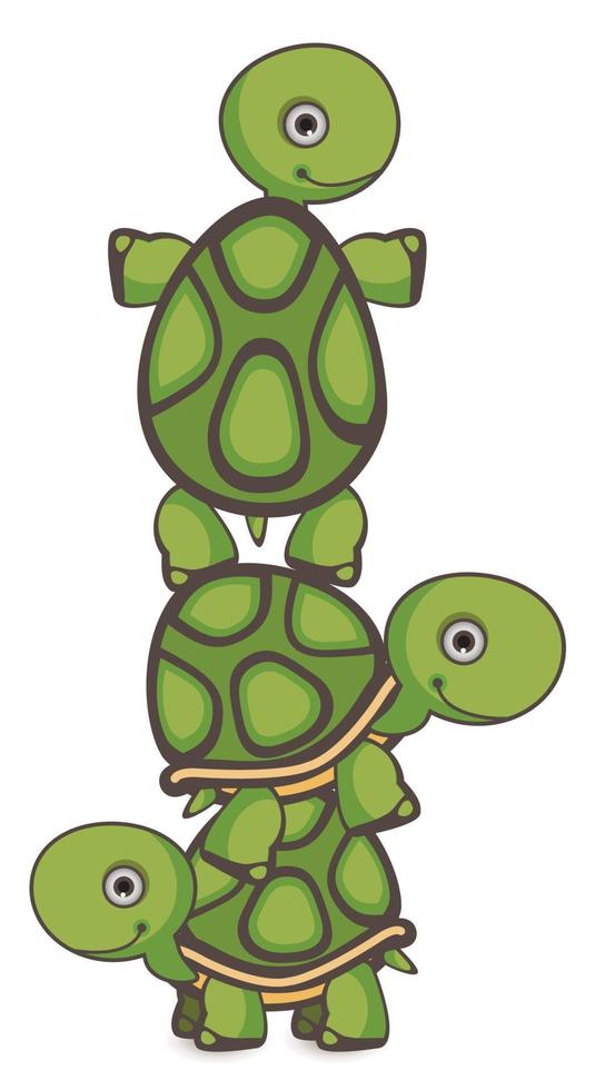 ilustración de trabajo en equipo de tortuga vector