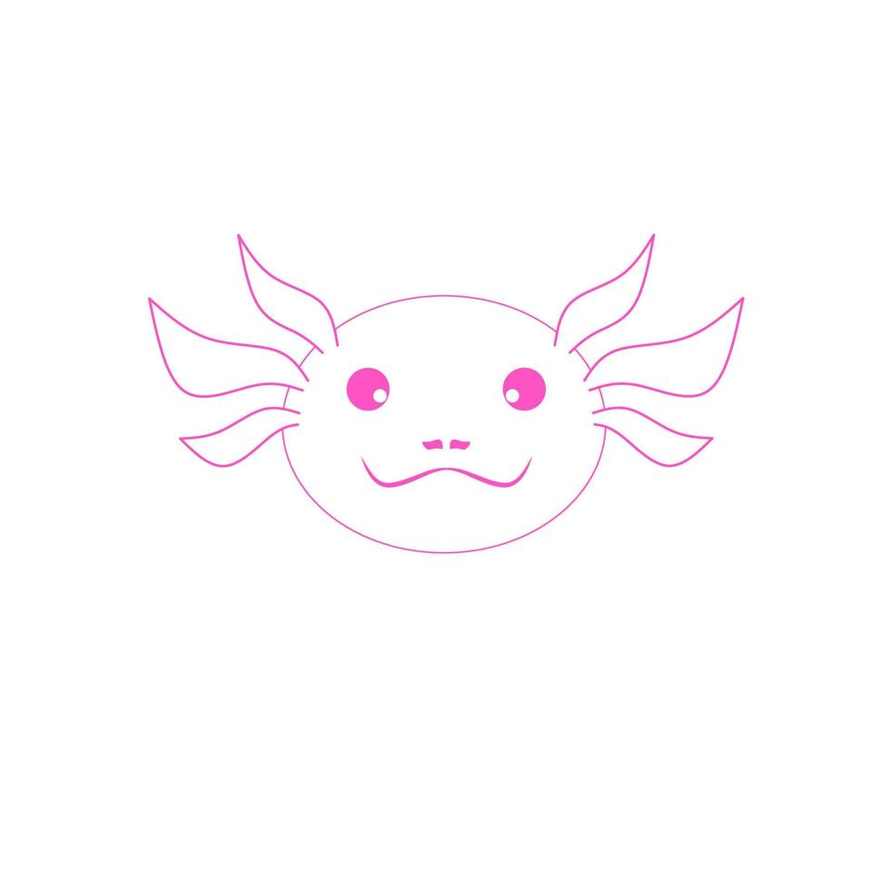 axolotl head face line art vector illustration
