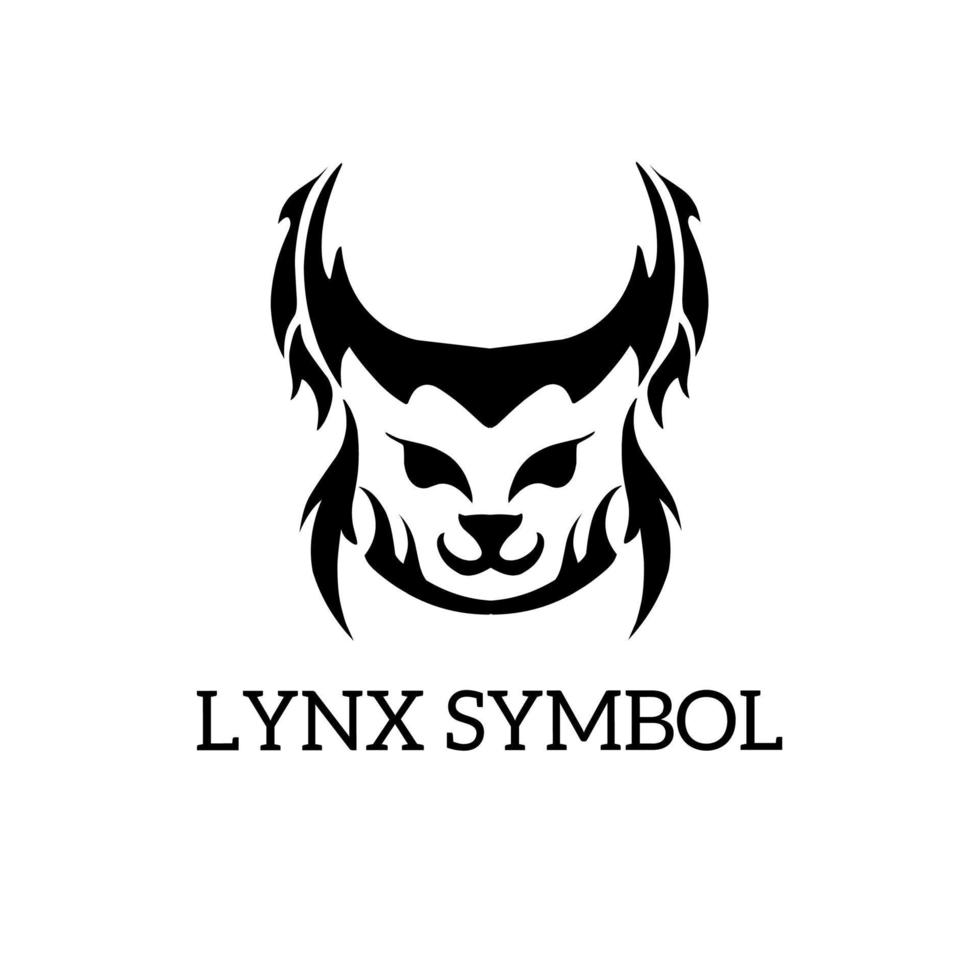 Illustration vector graphic of lynx cat face symbol logo with tribal design style