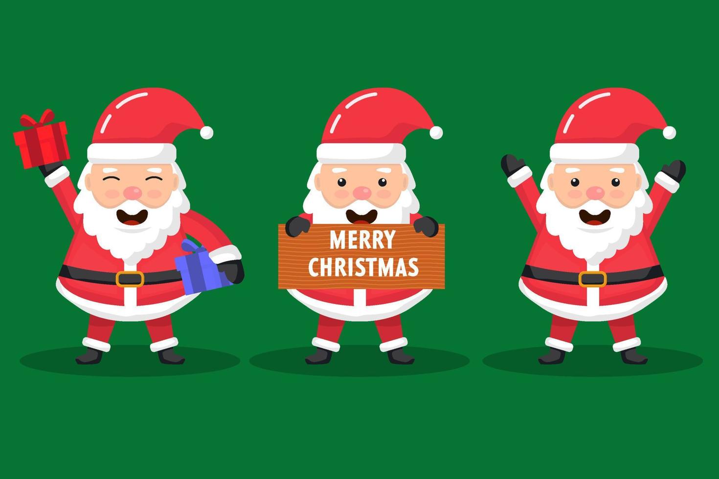 cute santa claus characters collection in flat design vector