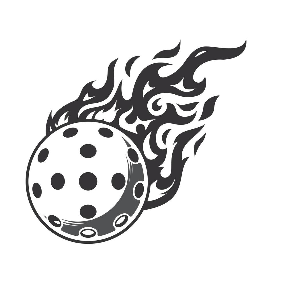 Hot pickleball fire logo silhouette. pickleball club graphic design logos or icons. vector illustration.