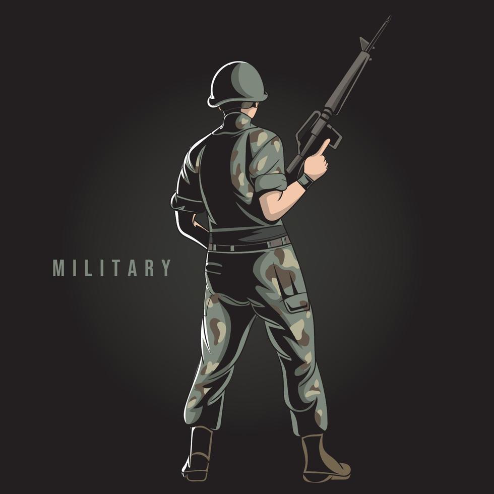 Shooter soldier vector. Military defense army vector