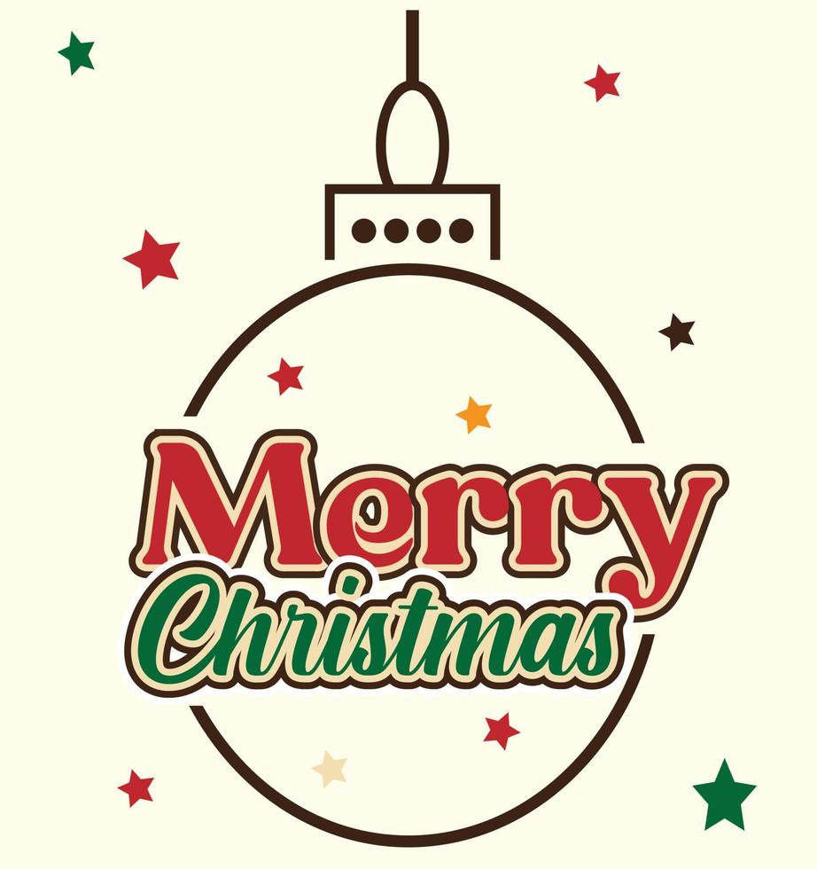 merry Christmas with ornament illustration design. vector