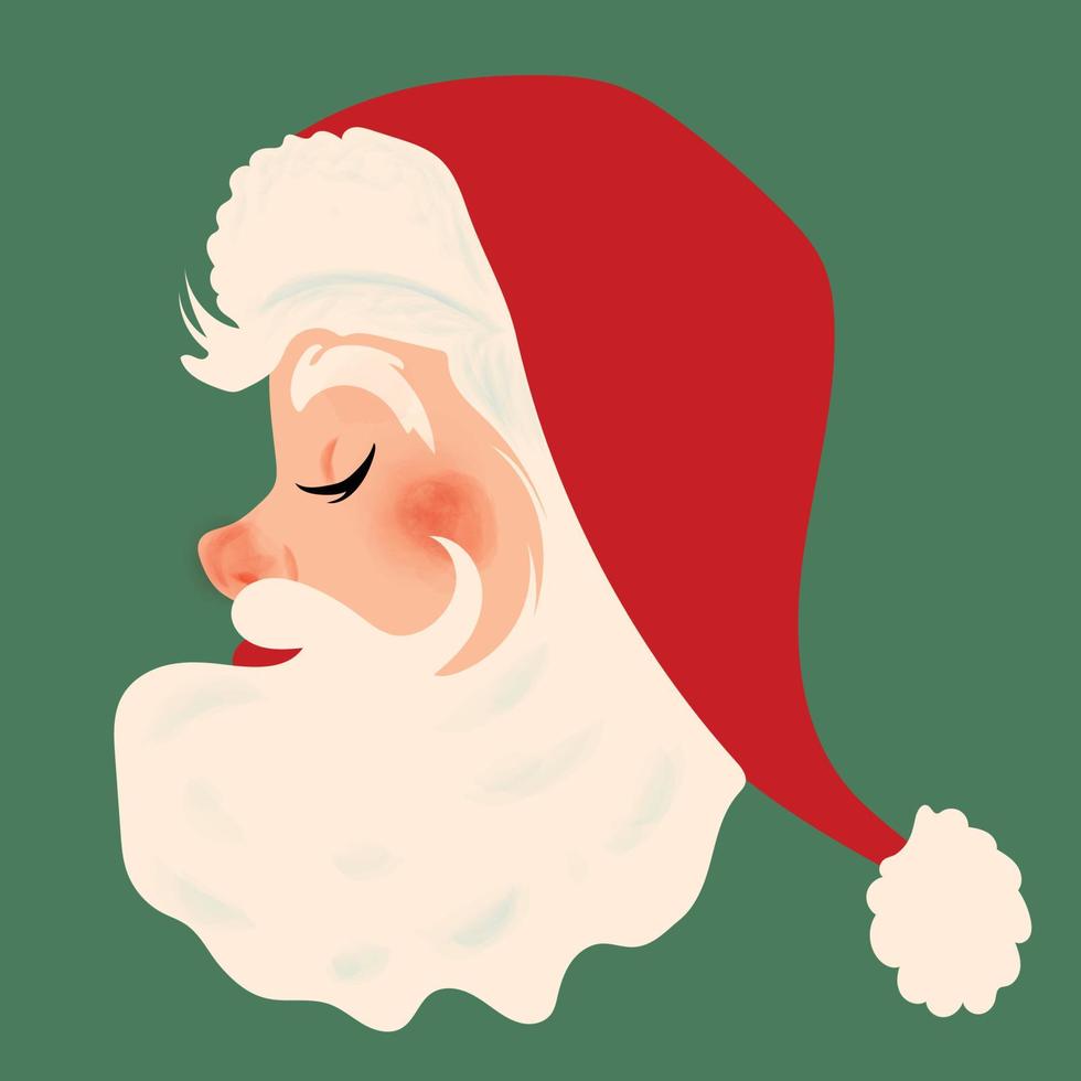 cartoon illustration of cute traditional Santa Claus character. vector