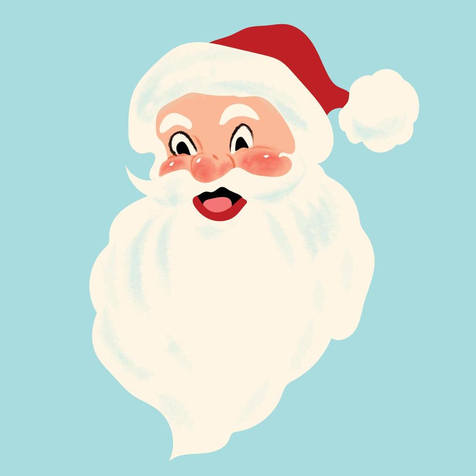 Funny happy Santa Claus character design. vector