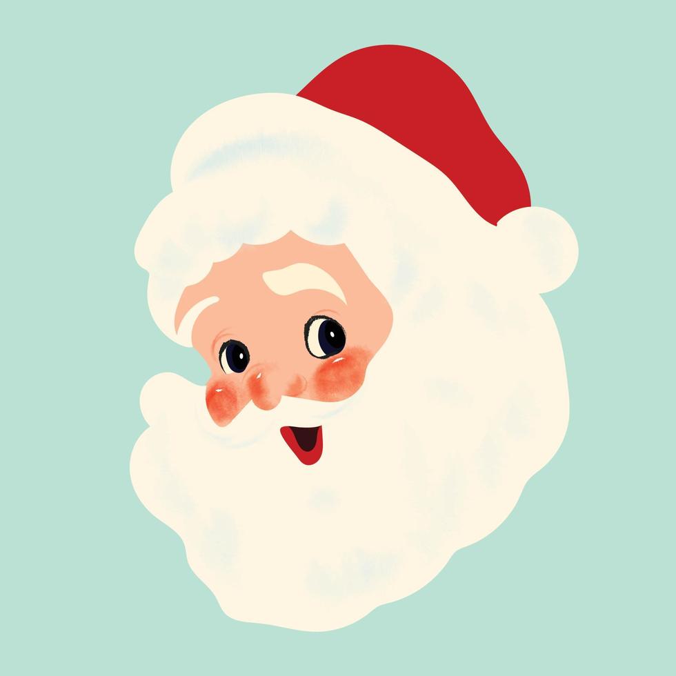 Santa Claus hat and beard illustration design. vector