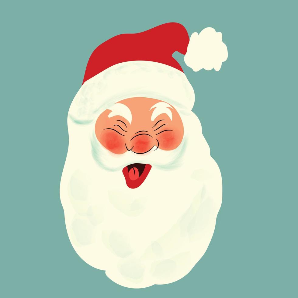 Vector cartoon Santa Claus character portrait illustration.