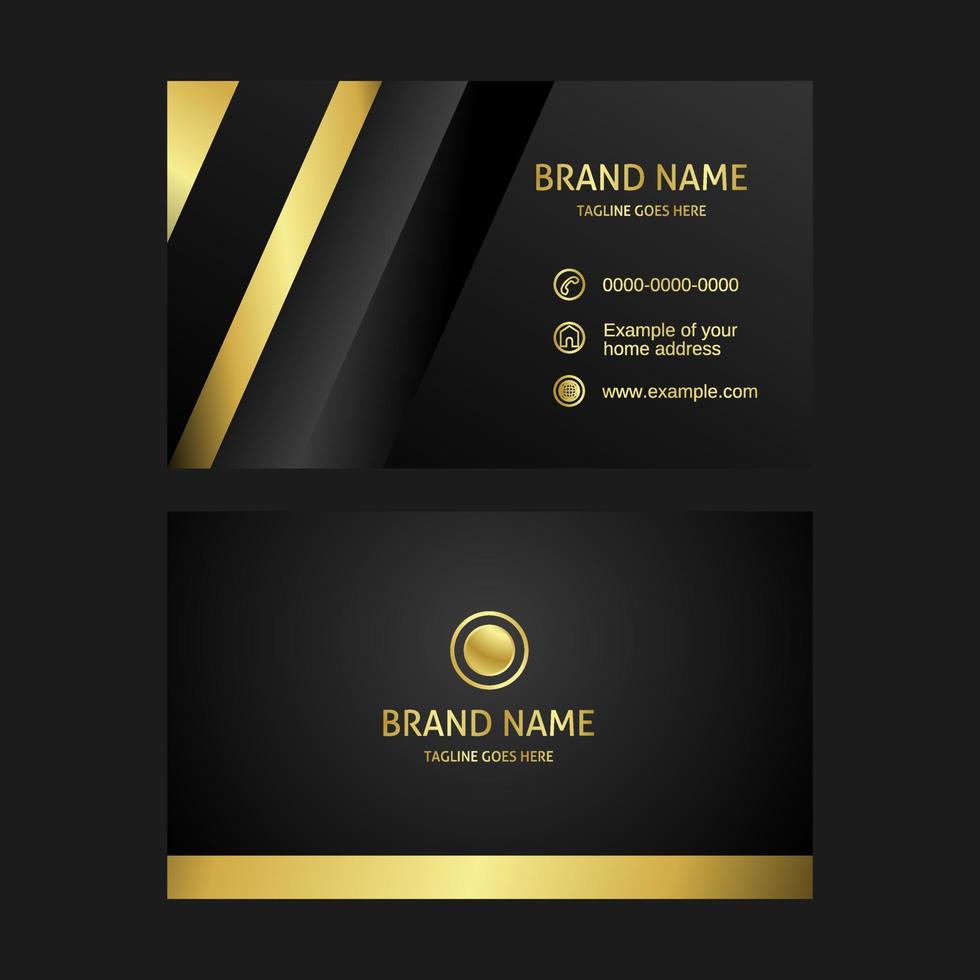 Black and gold background luxury business card design template vector