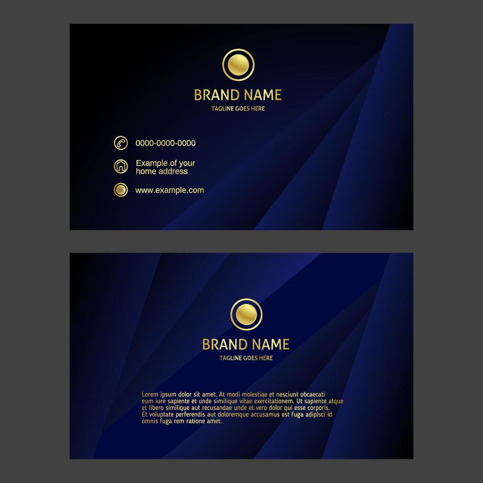 Dark background luxury business card design template vector