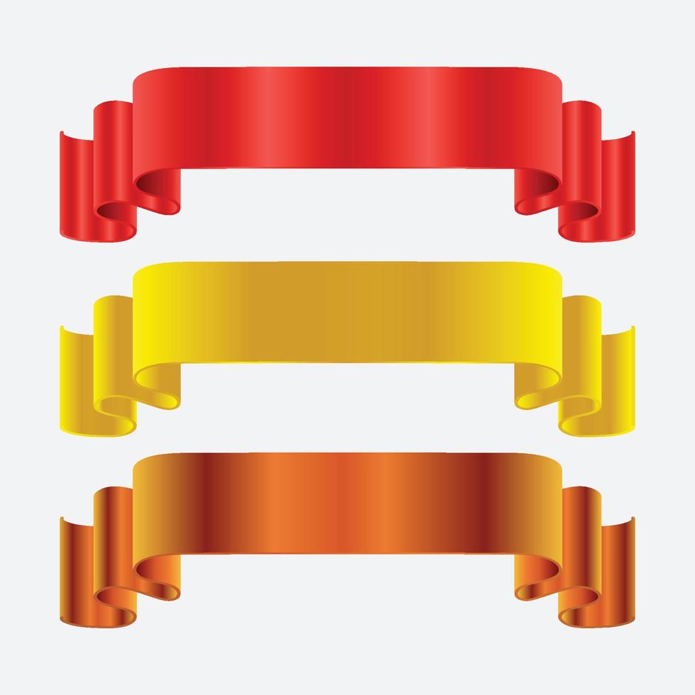 Set of Red Ribbons, Modern ribbons collection. vector