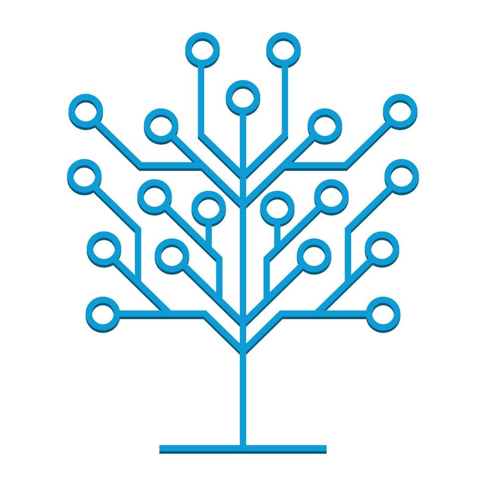 Circuit tree tech logo design. Innovative digital technology concept business icon. vector