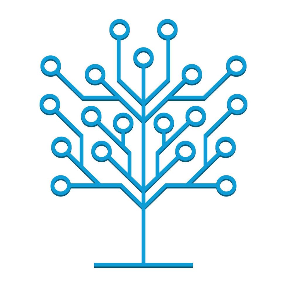 diseño de logotipo de tecnología de árbol de circuito. innovador icono de negocio de concepto de tecnología digital. vector