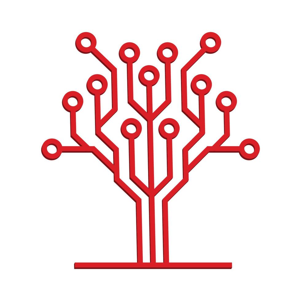 diseño de logotipo de tecnología de árbol de circuito. innovador icono de negocio de concepto de tecnología digital. vector
