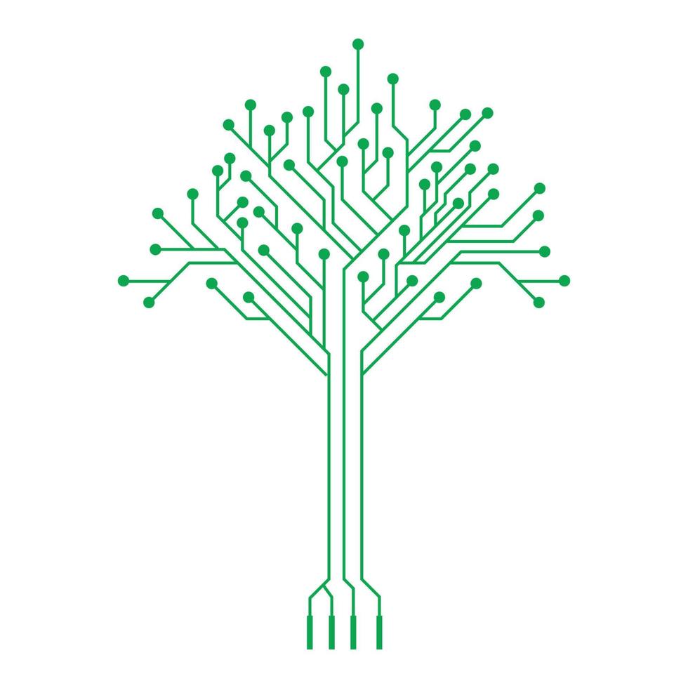 Circuit tree tech logo design. Innovative digital technology concept business icon. vector