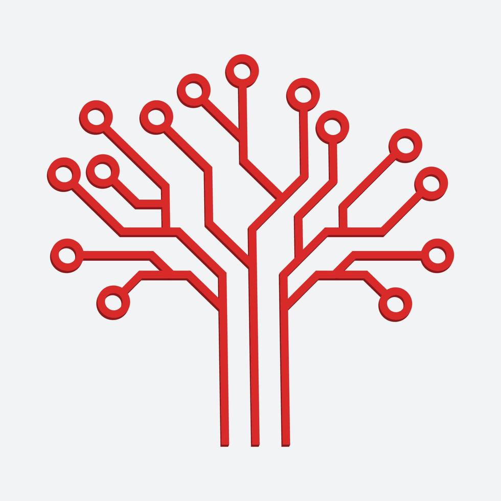 Circuit tree tech logo design. Innovative digital technology concept business icon. vector
