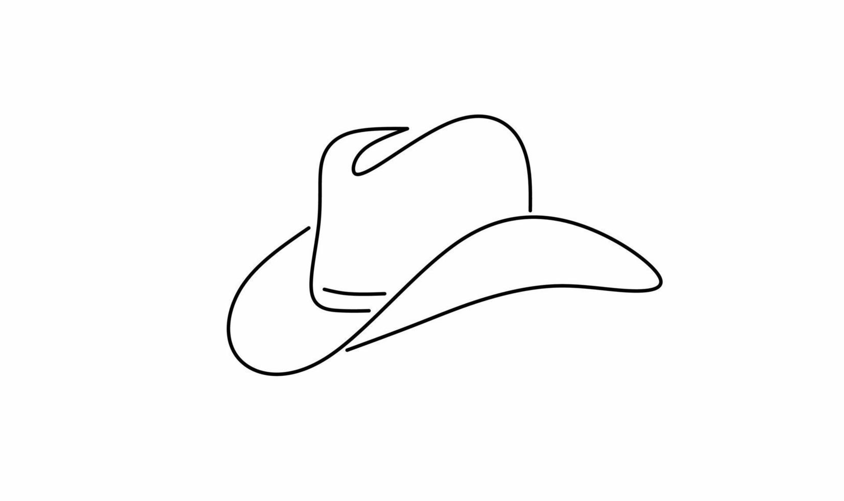 simple line Cowboy hat icon isolated on white background vector