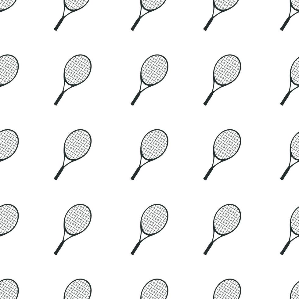 patrón transparente dibujado a mano. raqueta de tenis vector