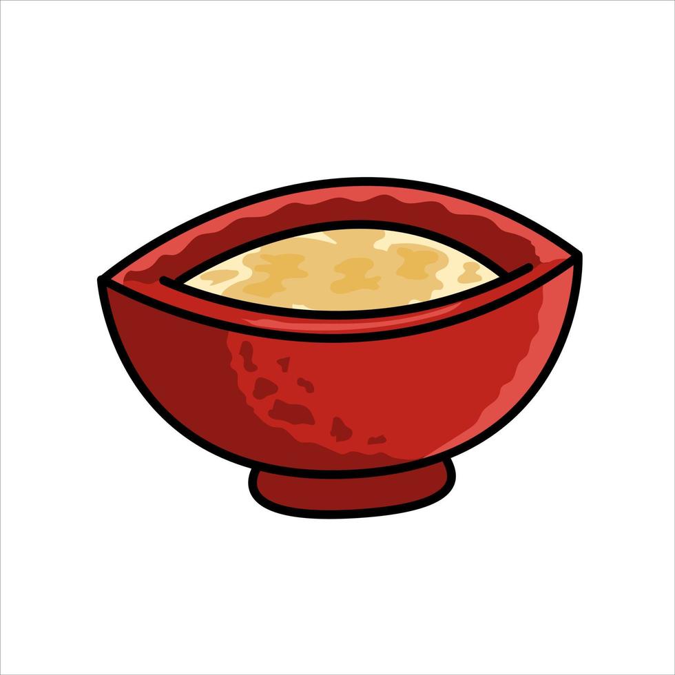 red bowl cartoon vector