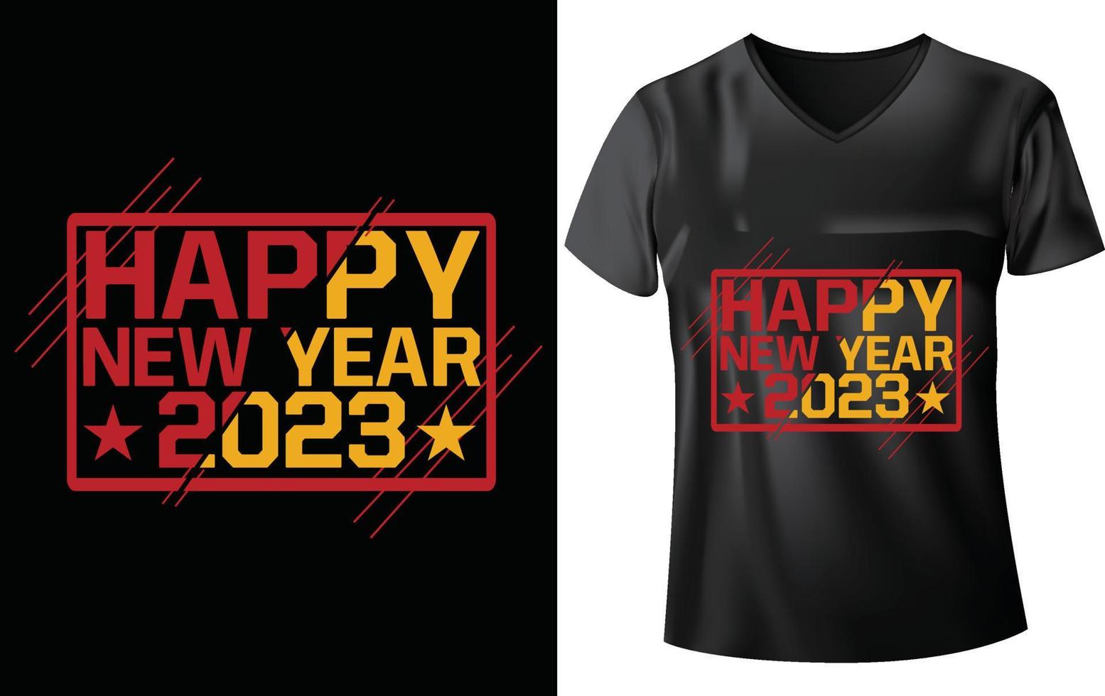 diseño de camiseta feliz año nuevo vector