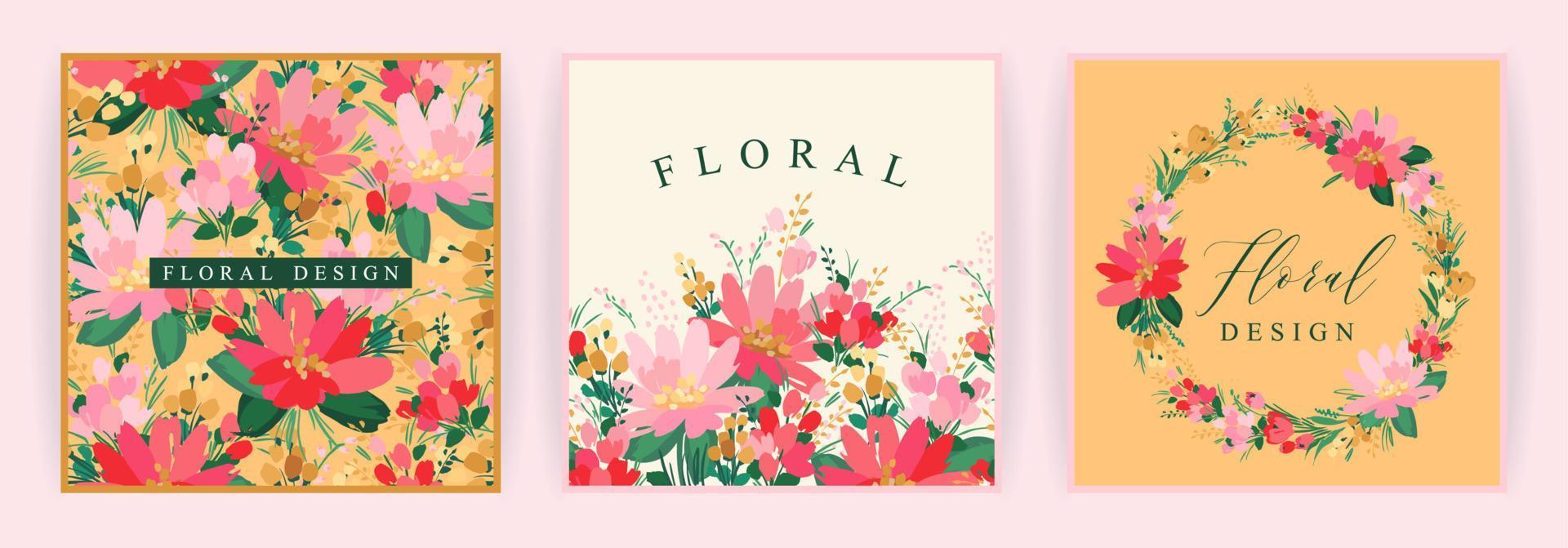 Set of vector floral design