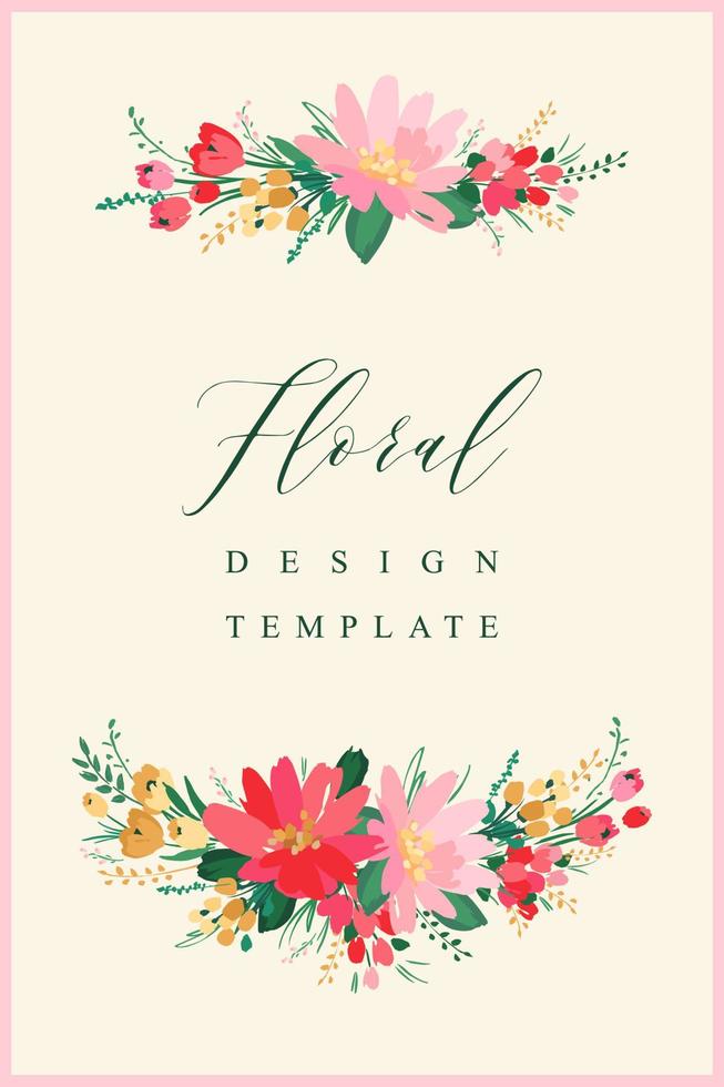 diseño floral vectorial. plantilla para tarjeta, afiche, volante, portada, decoración del hogar y otros usos. vector