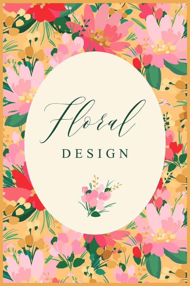 Vector floral design. Template for card, poster, flyer, cover, home decor and other use.