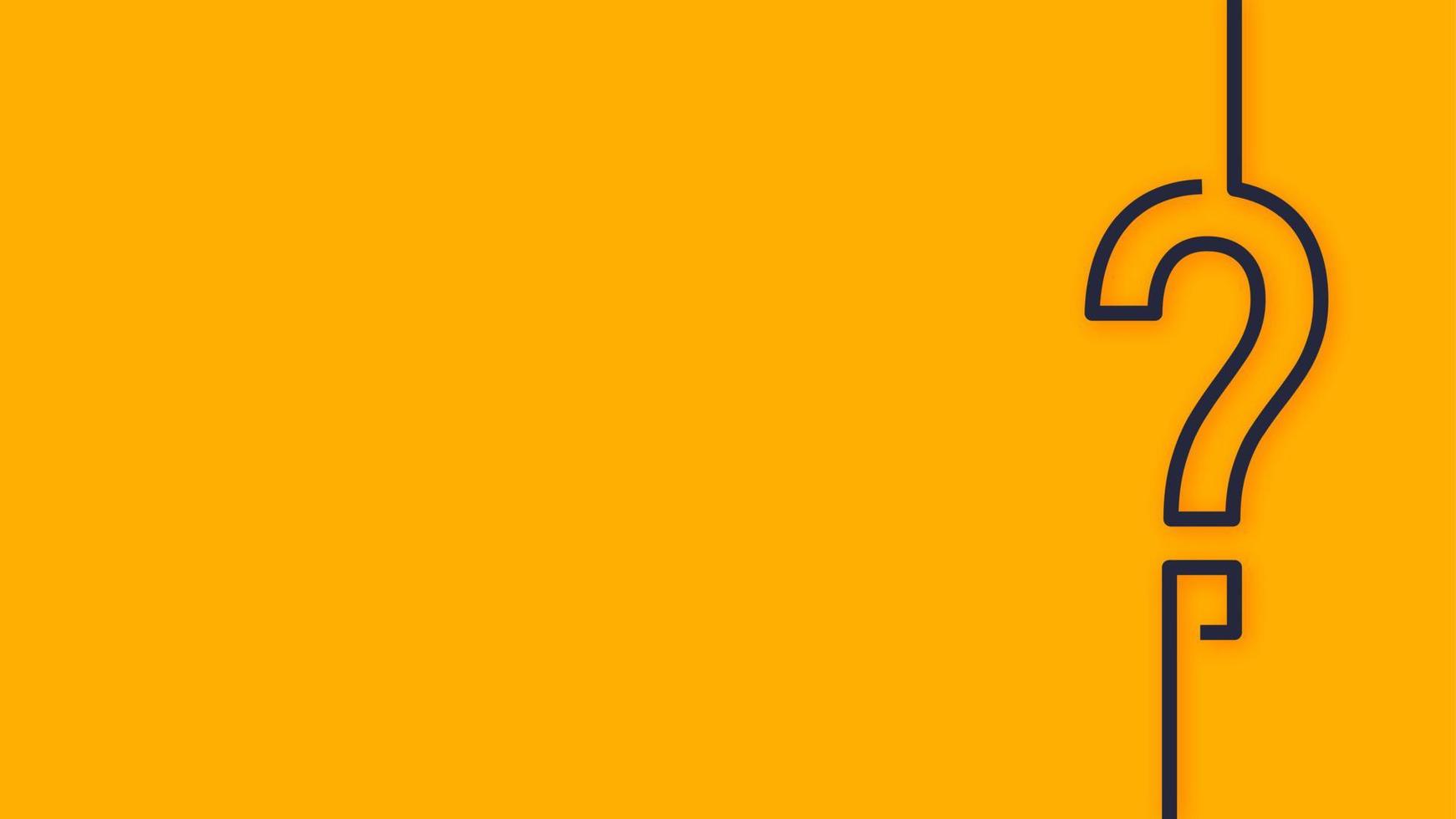fondo de signo de interrogación amarillo con espacio de texto. símbolo