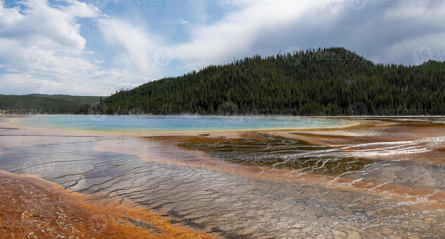 Beautiful view of famous Grand Prismatic Spring at Yellowstone park in summer photo