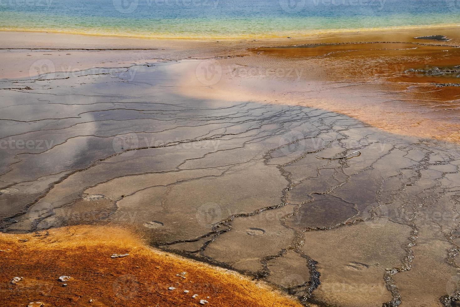 Beautiful geothermal landscape of Grand Prismatic Spring at Yellowstone park photo