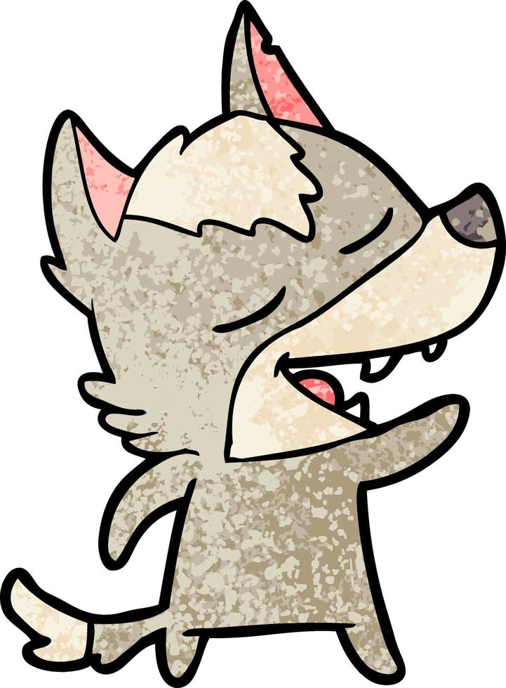 Vector wolf character in cartoon style