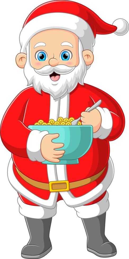 Cute Santa claus breakfast crunches vector