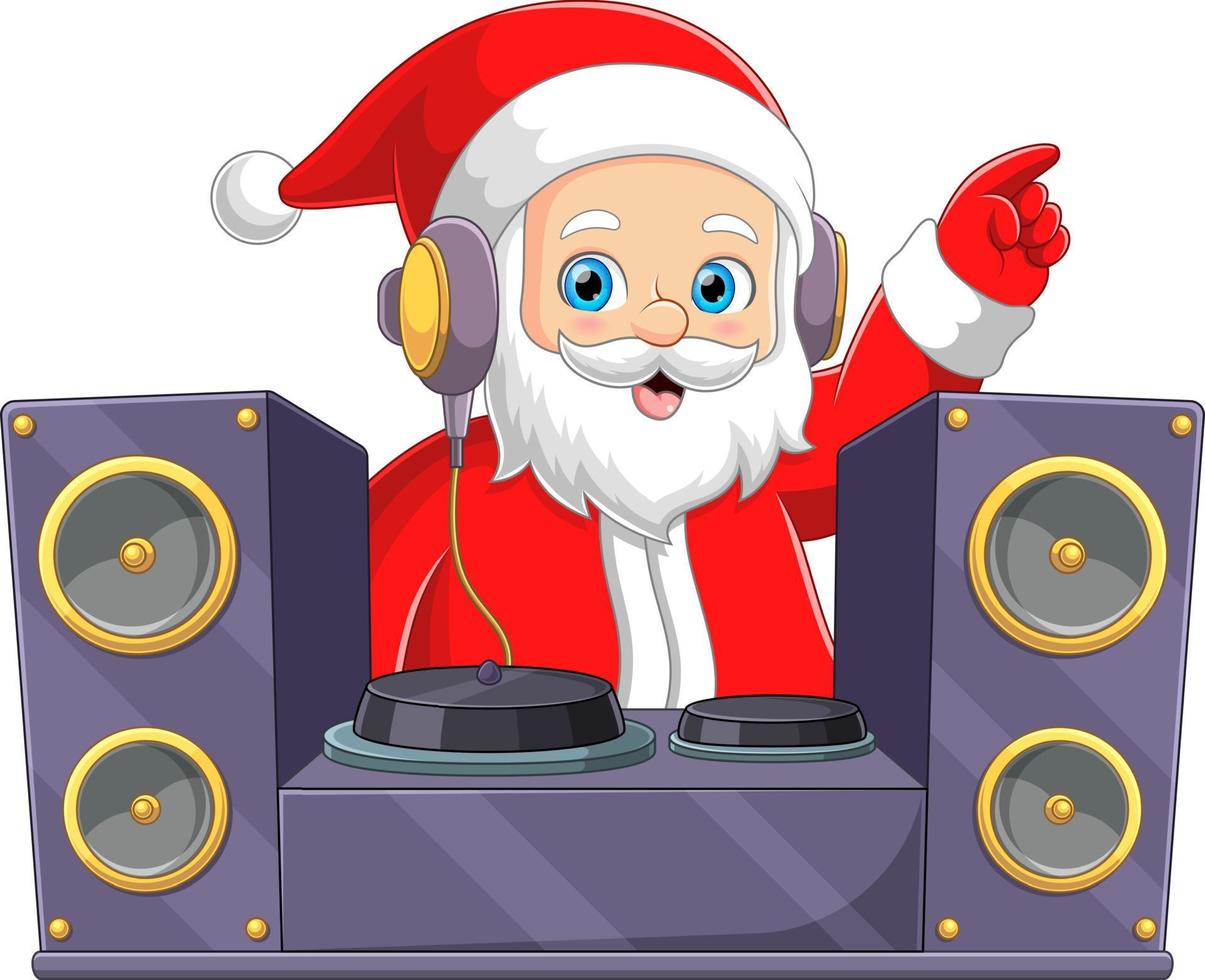 Old Santa Claus playing music vector